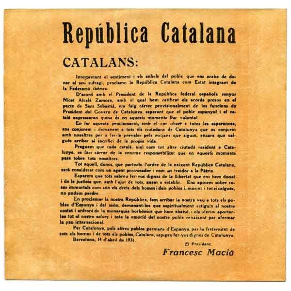 Francesc Macià Proclamant La República Catalana