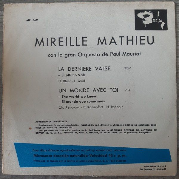 Un Monde Avec Toi / La Dernière Valse