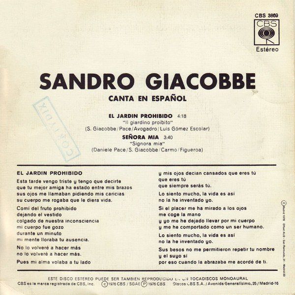 Canta En Español El Jardin Prohibido