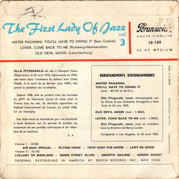 The First Lady Of Jazz Vol. 3