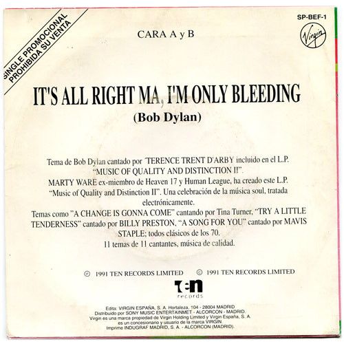 It's All Right Ma, I'm Only Bleeding