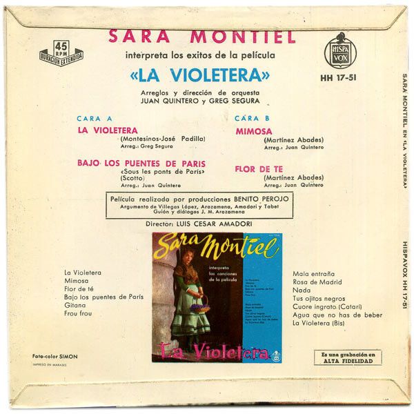 Interpreta Las Canciones De La Película La Violetera