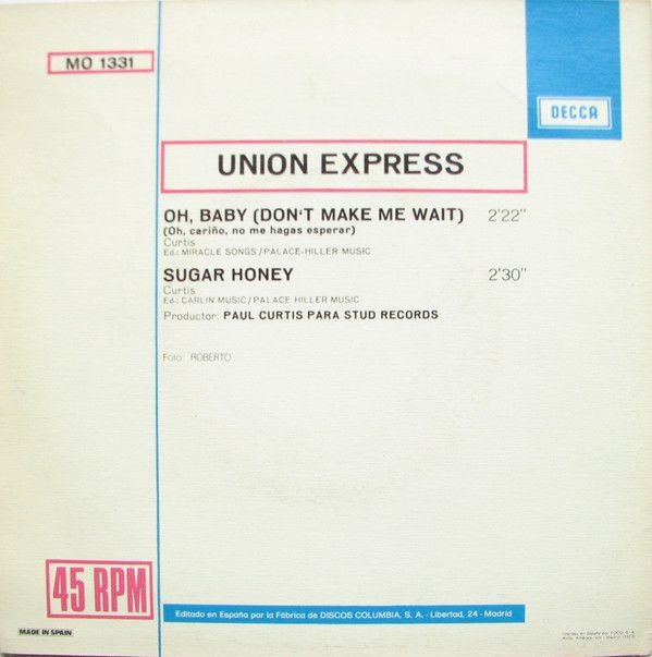 aa51f1ffc051b7a0944c91233cc63848bd0d0815_0_0.jpeg Oh, Baby (Don't Make Me Wait) / Sugar Honey