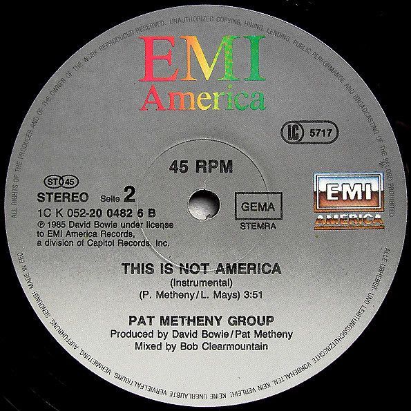 This Is Not America (Theme From The Original Motion Picture, The Falcon And The Snowman)