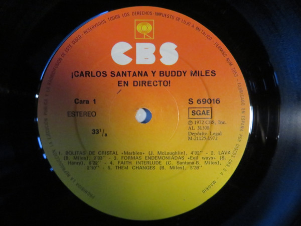 ¡Carlos Santana Y Buddy Miles En Directo!