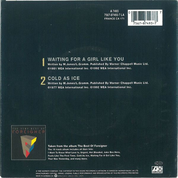f05ac745143c7ededceabbb2d53930152e9cd11f_0_0.jpeg Waiting For A Girl Like You / Cold As Ice