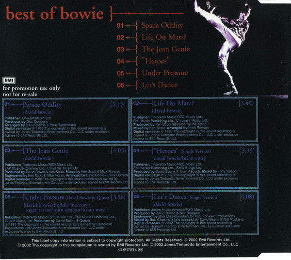 3d6dcf1140c804837b714ca345c5ae2c361c2283_0_0.jpeg Best Of Bowie (6 Track Sampler)