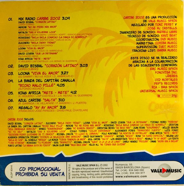 09a69fb9bea8583bbbf15ed04e2dd83f0817d8f3_0_0.jpeg Caribe 2002: Corazón Latino