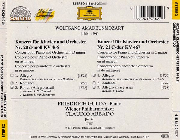 Klavierkonzerte Nr. 20 & 21