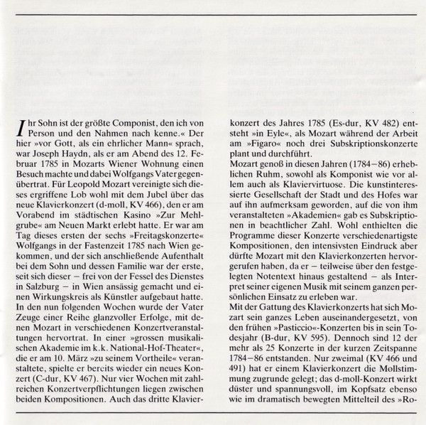 Klavierkonzerte Nr. 20 & 21