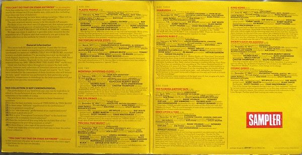 You Can't Do That On Stage Anymore Sampler