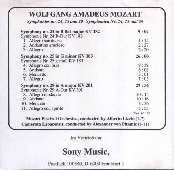Sinfonien Nr. 24, 25, 29