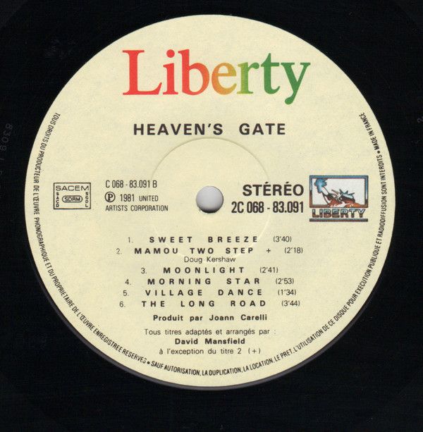 Les Portes Du Paradis (Heaven's Gate), Bande Originale Du Film