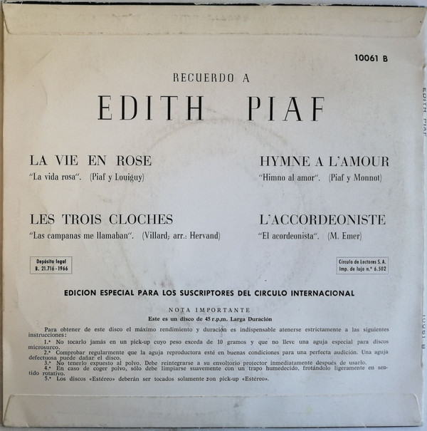 0583da13ec42443967f9d7fd5ccbcf438f0997e4_0_0.jpeg Recuerdo A Edith Piaf
