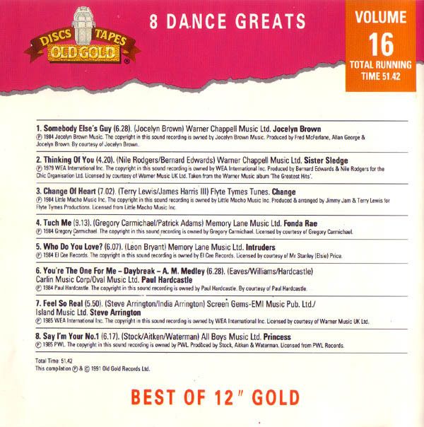 Best Of 12 Inch Gold (Volume 16)