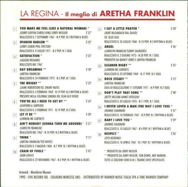 La Regina - Il Meglio Di Aretha Franklin