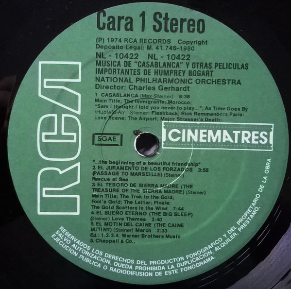 Musica de "Casablanca" Y Otras Peliculas Importantes De Humphrey Bogart