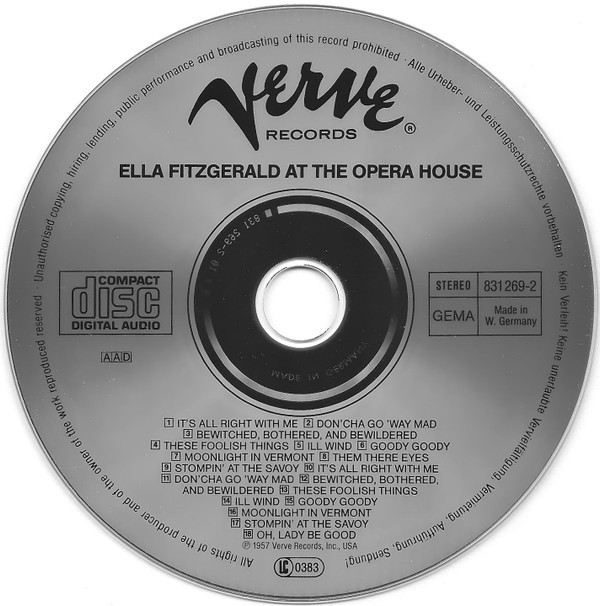 Ella Fitzgerald At The Opera House