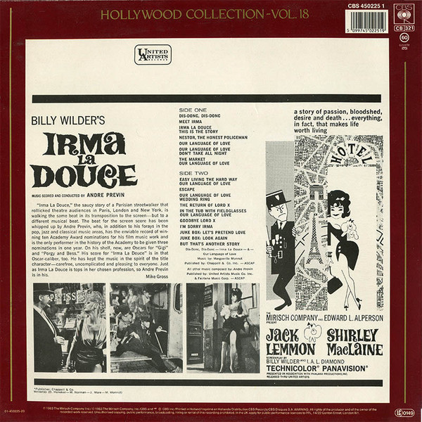 Irma La Douce (Original Motion Picture Sound Track Recording)