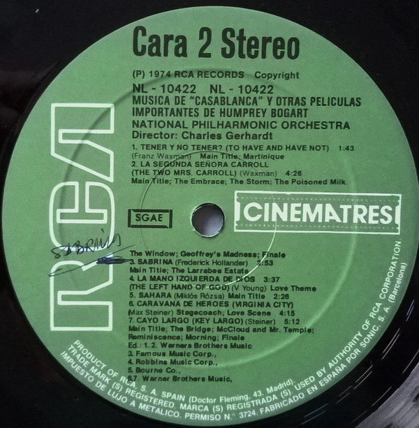 Musica de "Casablanca" Y Otras Peliculas Importantes De Humphrey Bogart
